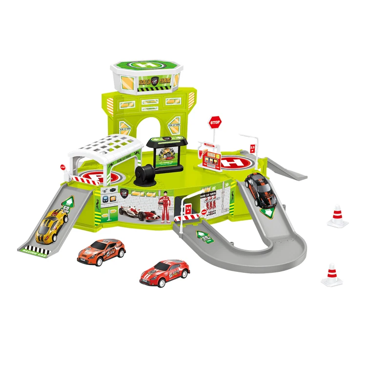 Hot Selling Alloy Simulation Kids Plastic Car Diy Parking Lot Toys Fireman City Garage Play Set Boys Toys Kids