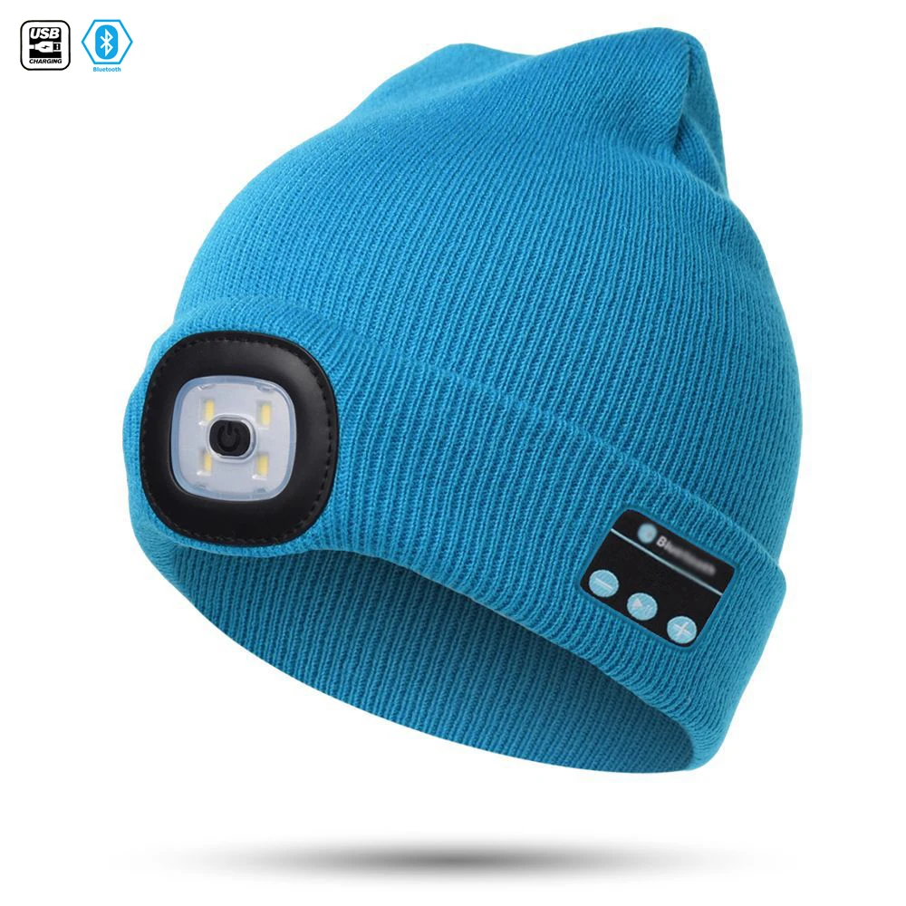 Wholesale Gorros Led Wireless Beanie Skully Hat Knitting Customized