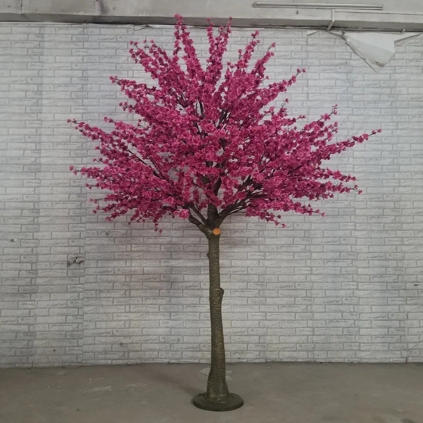 用于购物中心的花树大玻璃纤维树干人造桃花树