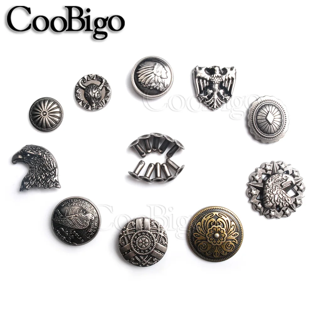 Pewter Rivet Spikes Concho Rivets - Punk Rock Accessories