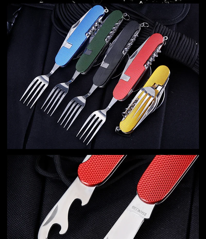 Outdoor Camping Pocket Knife With Stainless Steel 6 In 1 Multifunctional Knife Pocket Buy