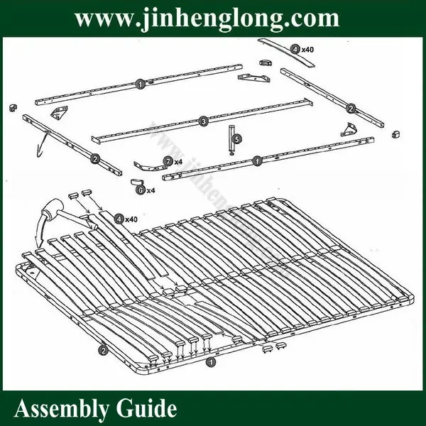 Easy Assembly Slat Bed Frame - Durable Wooden Bed Base, Adjustable ...