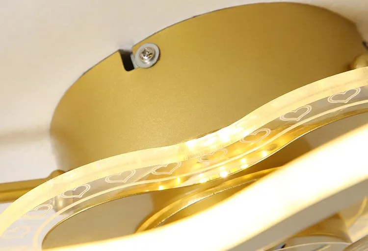 High quality simple led fans ceiling light indoor remote control led mounted fan light