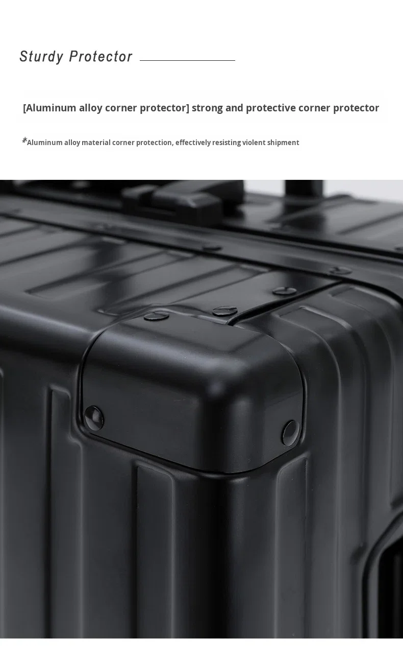 product new design all aluminum suitcase luggage fashionable spinner silent wheels waterproof tsa lock custom acceptable-7