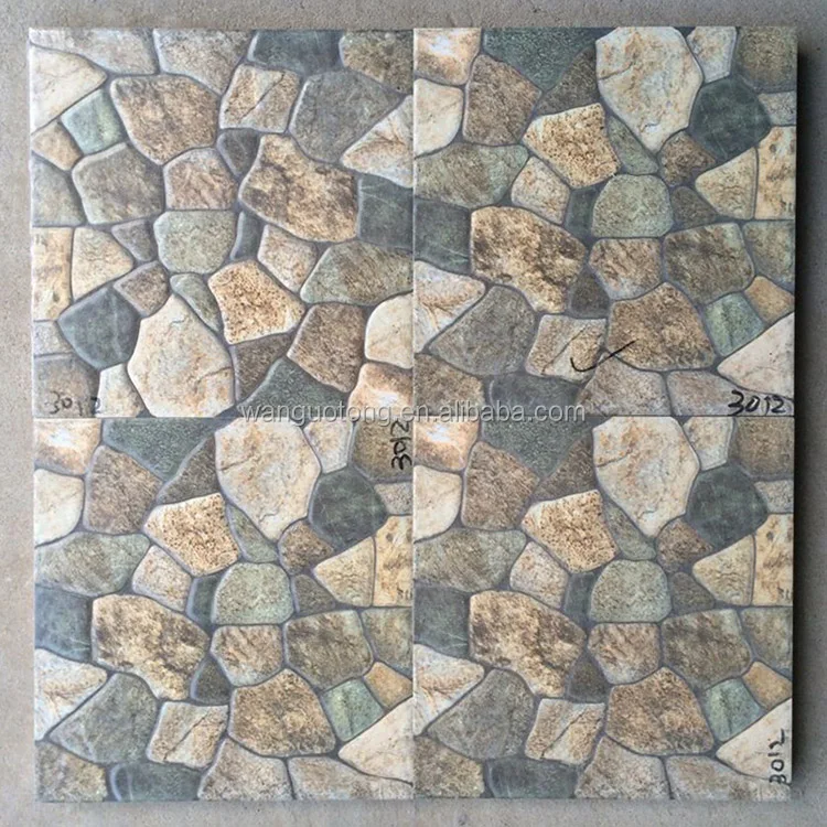 Outdoor stone look rustic ceramic floor tile 300x300 garden ceramic textured non gloss floor tiles