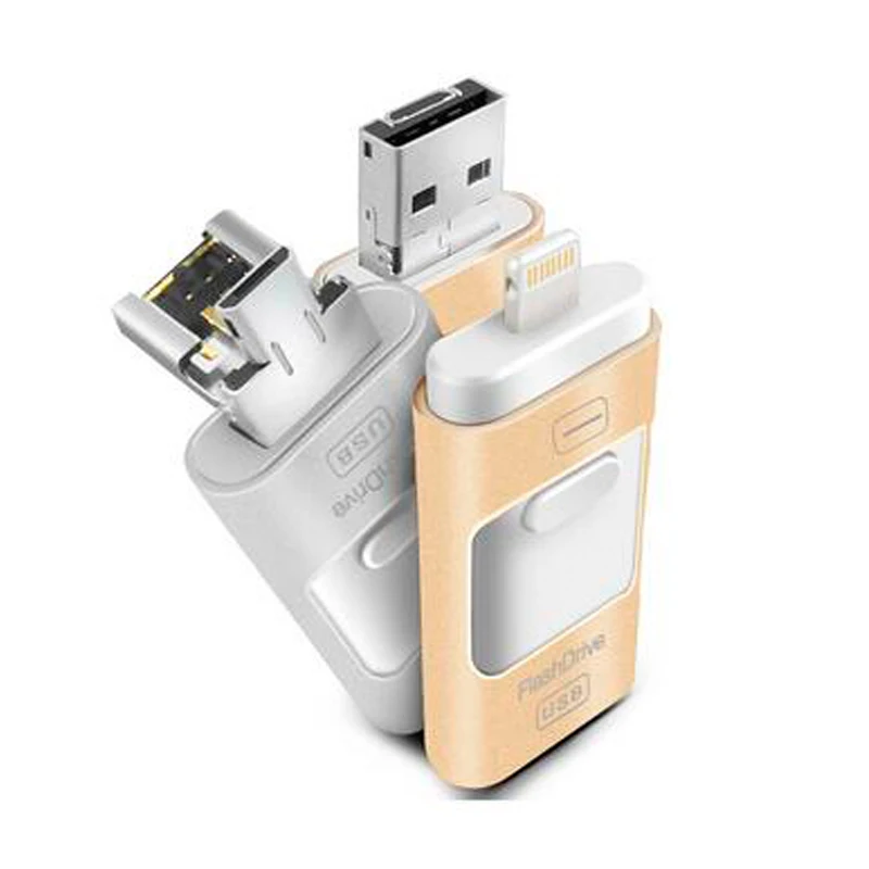 Factory Supply 128Gb 64Gb 3 In 1 Flash Drive Usb Pendrive Tf Card Reader Otg For Phone Ipad Pc Metal Hd 8Gb 32Gb Memory Stick - ANKUX.COM