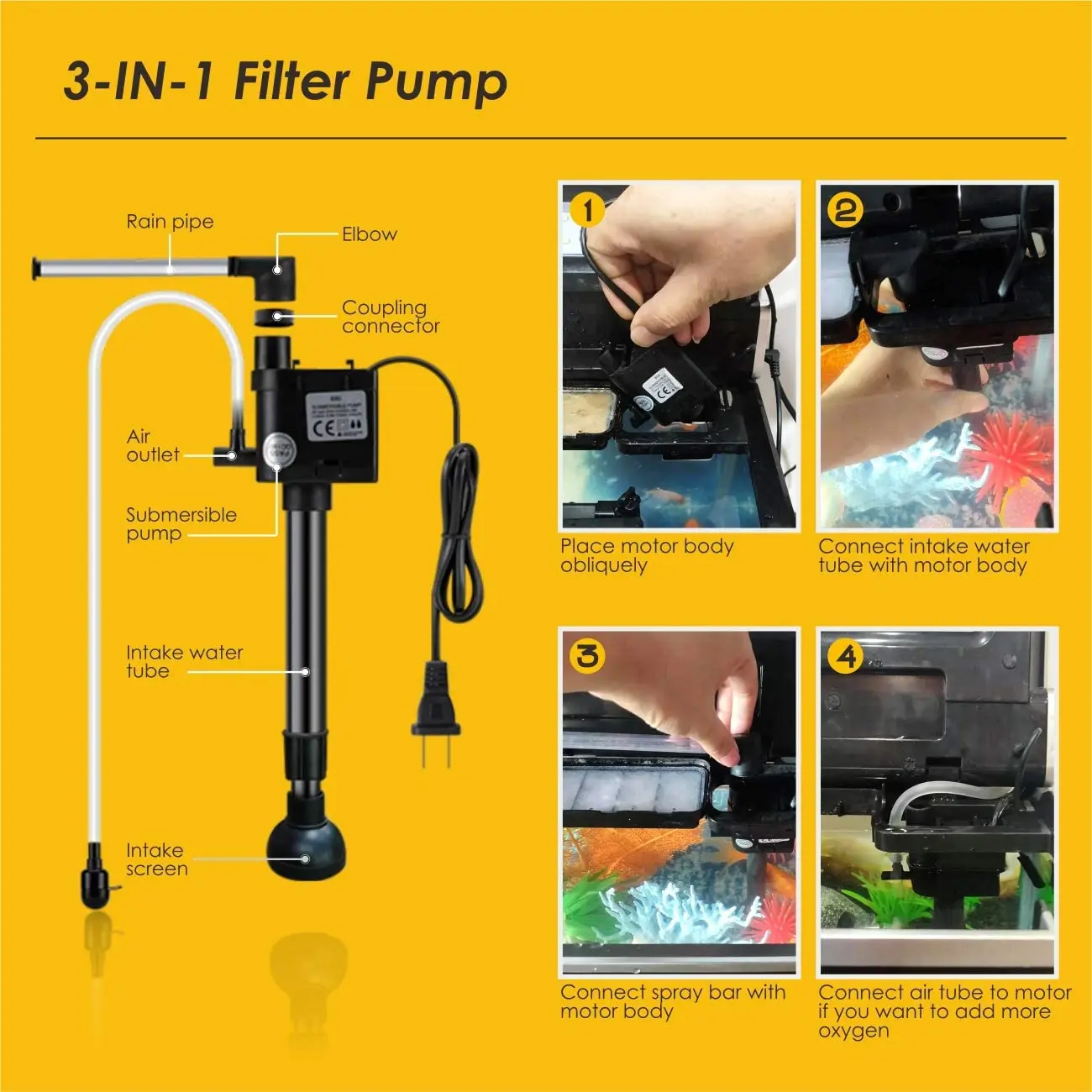 Hygger Smart 4 Gallon Fish Tank Small Desk Aquarium Starter Kit With