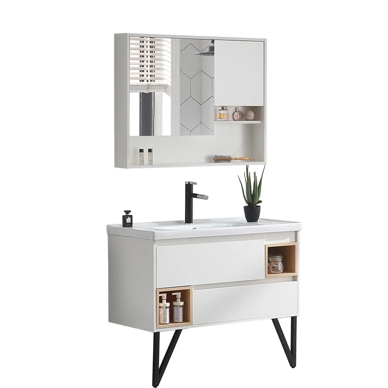 Venta al por mayor mueble de baño con espejo grande-Compre online los