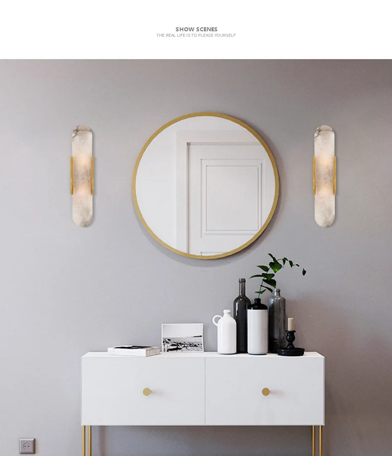 product source factory cross border best selling modern natural marble led wall lamp warm white high cri 80 for living room dimmable-13