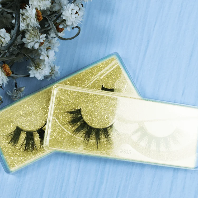 Hot Sale Vendor 3d 5d Mink Hair 1 Pair With Square Gold Box Magnetic Custom Logo Natural Thick Eyelash Box False Eyelashes