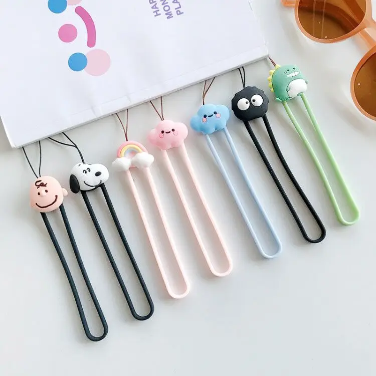 
Korea style charming wrist band 3d cartoon silicone mobile phone lanyard 