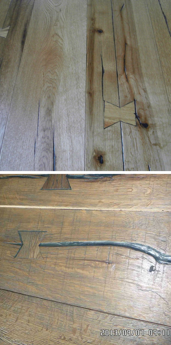 With Bow Tie Antique Grey Three Layer Engineered Oak Wood Floor