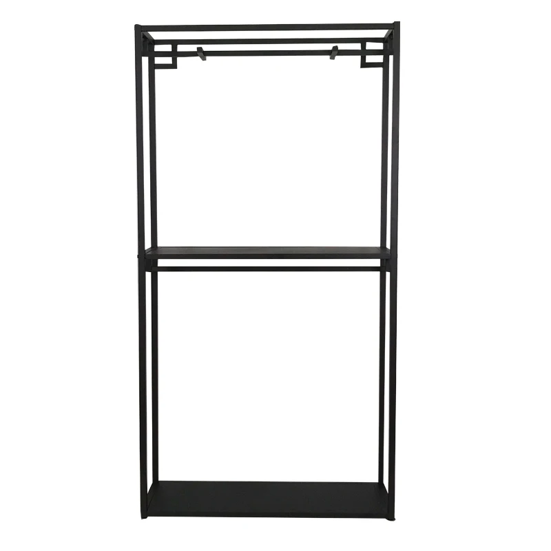 Retail Black Stainless Steel Clothes Rack Ladies Hanging And Storage ...