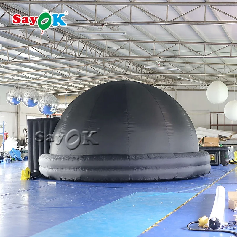 6m Black Inflatable Planetarium Tent Full Dome Digital Planetarium ...