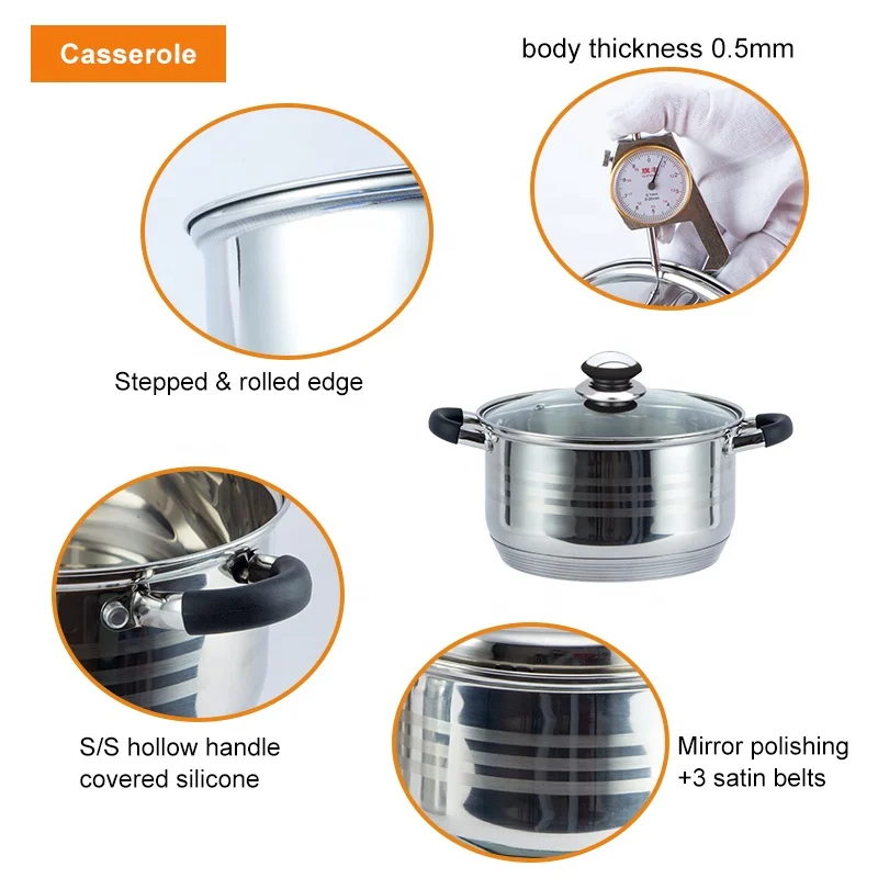 stainless steel non stick pots and pans set