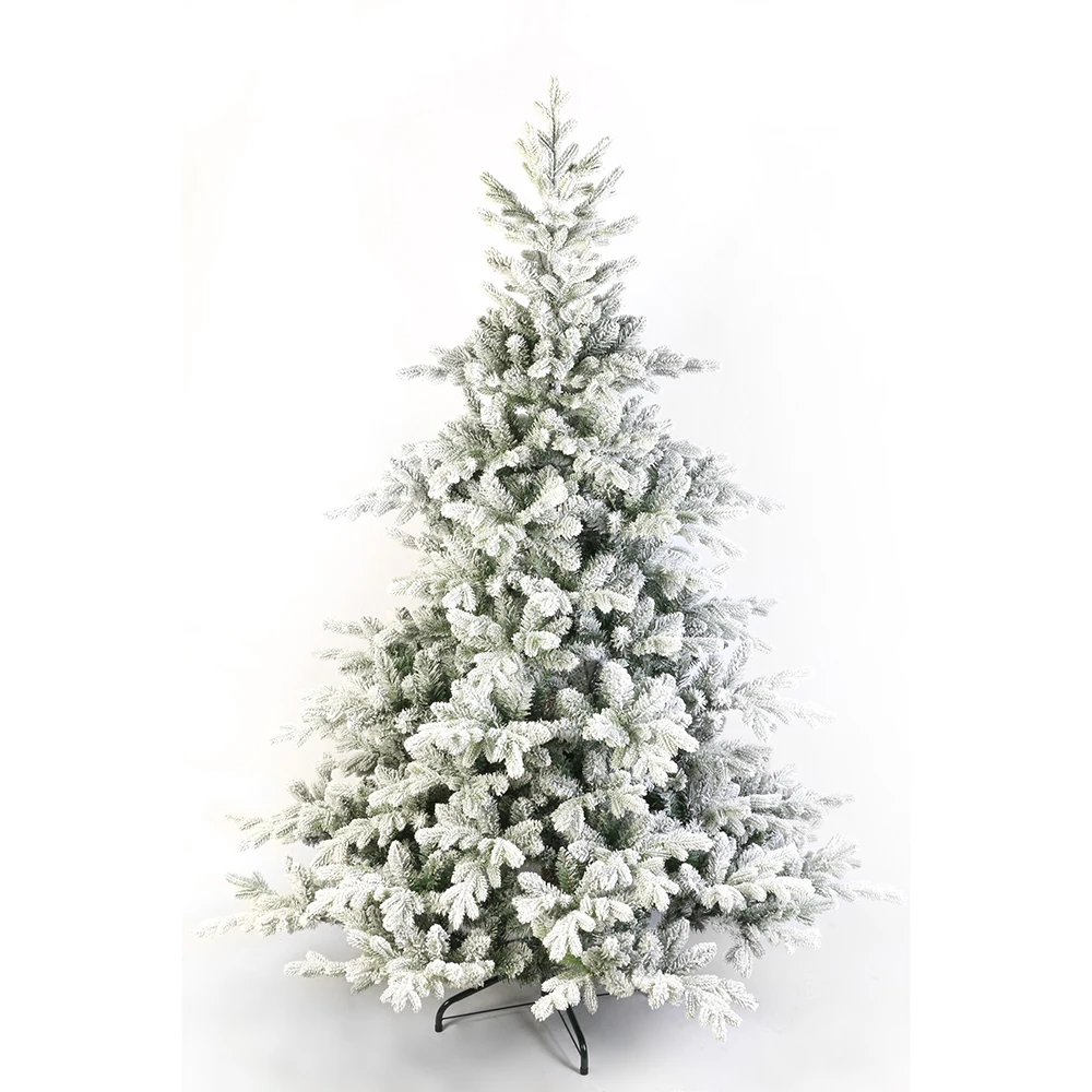 5ft 6ft 7ft Luxury Pe Pvc Mixed Artificial Tree Snow Flocked Folding ...