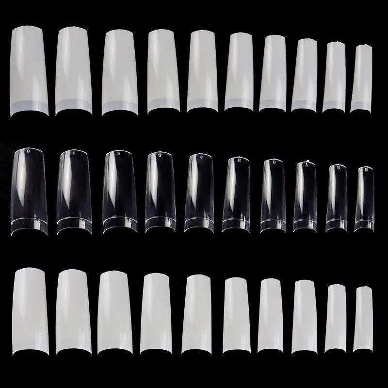 
2020 clear natural white trendy classical tapered french nail tips for manicure acrylic gel nails 