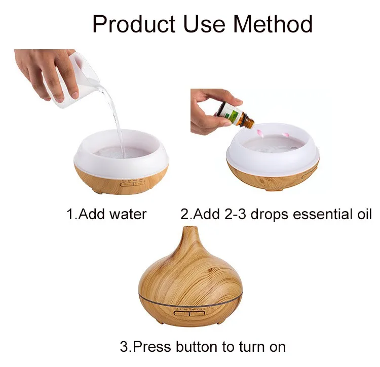 7 Colors LED Light Aroma Diffuser 300ML Aromatherapy Cool Mist Air Humidifier