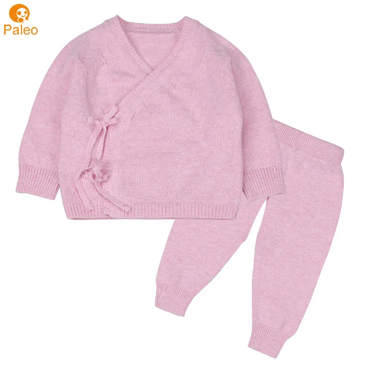 Factory Custom 100% cotton knitted baby clothing set for boy girl