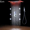 Modern Thermostatic Shower Set Electric LED Big Rain Concealed Ceiling Showerhead Taps Massage 2 inch Body jets Spray