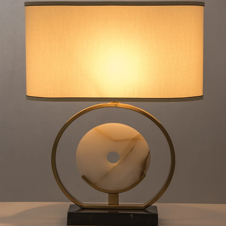 Unique Products 2020 Cheap Price  High Quality  Hotel Bedroom Elliptic Fabric Shade Table Lamp