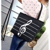 Lady Women Casual Canvas Musical Note Tote Shopping Shoulder Bag Handbag Satchel