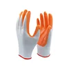 Best industrial leather nitrile gloves orange work for construction