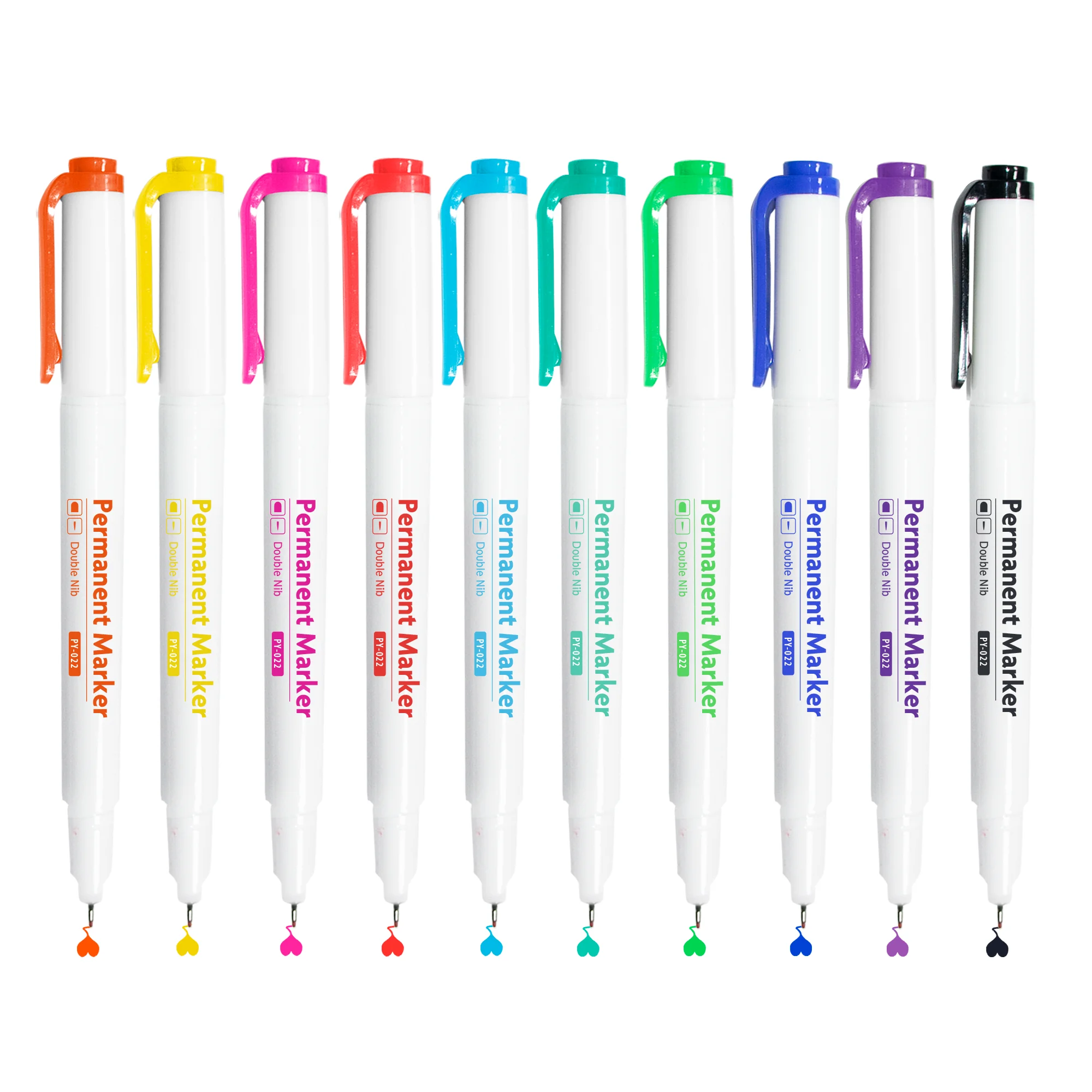 Dualtip Permanent Markers Colored Fine Point Permanent Marker Pens