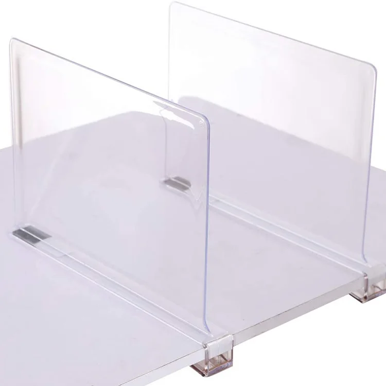 Clear Acrylic Shelf Dividers Closets Shelf Closet Separator For Wood
