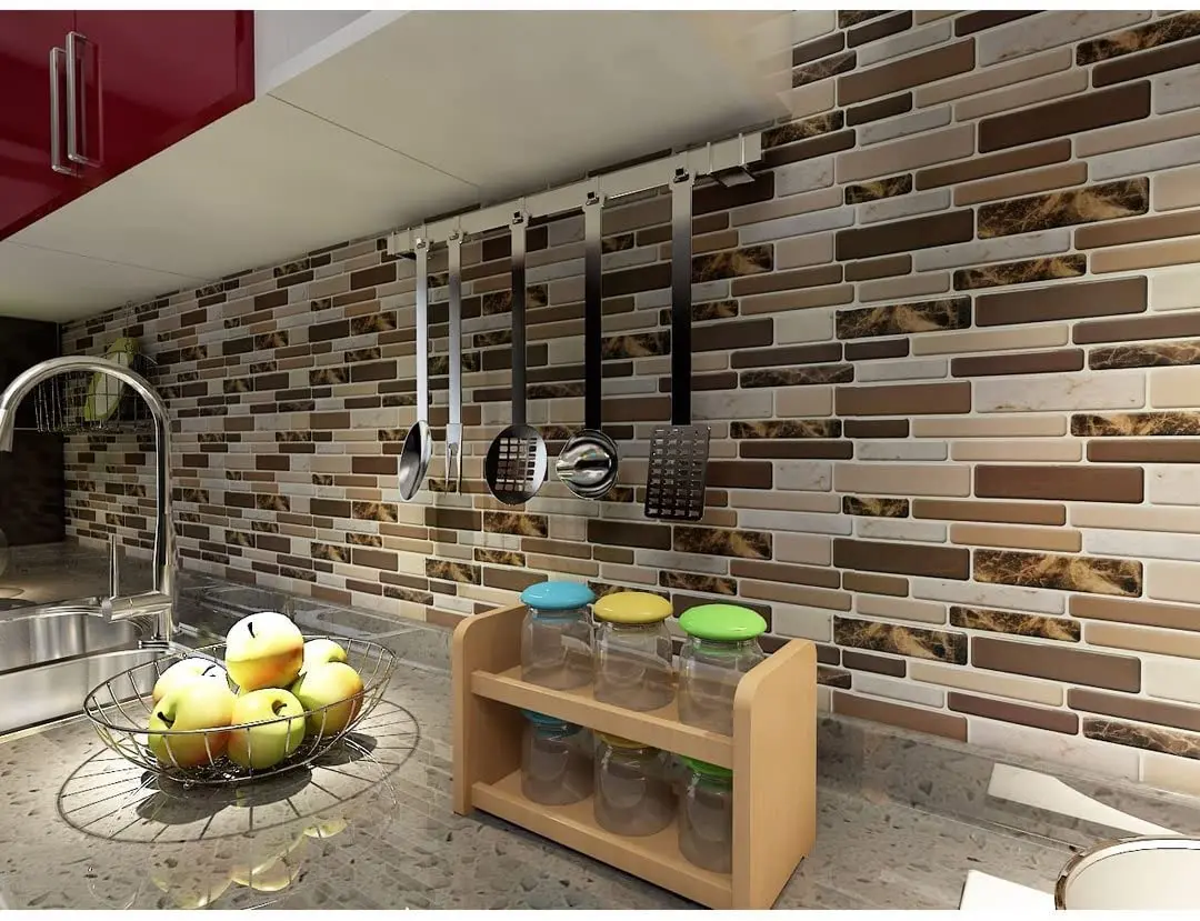 Bathroom Design Mosaic Tile paper Kitchen Tiles Pieces 3D Wallpaper for House decoration