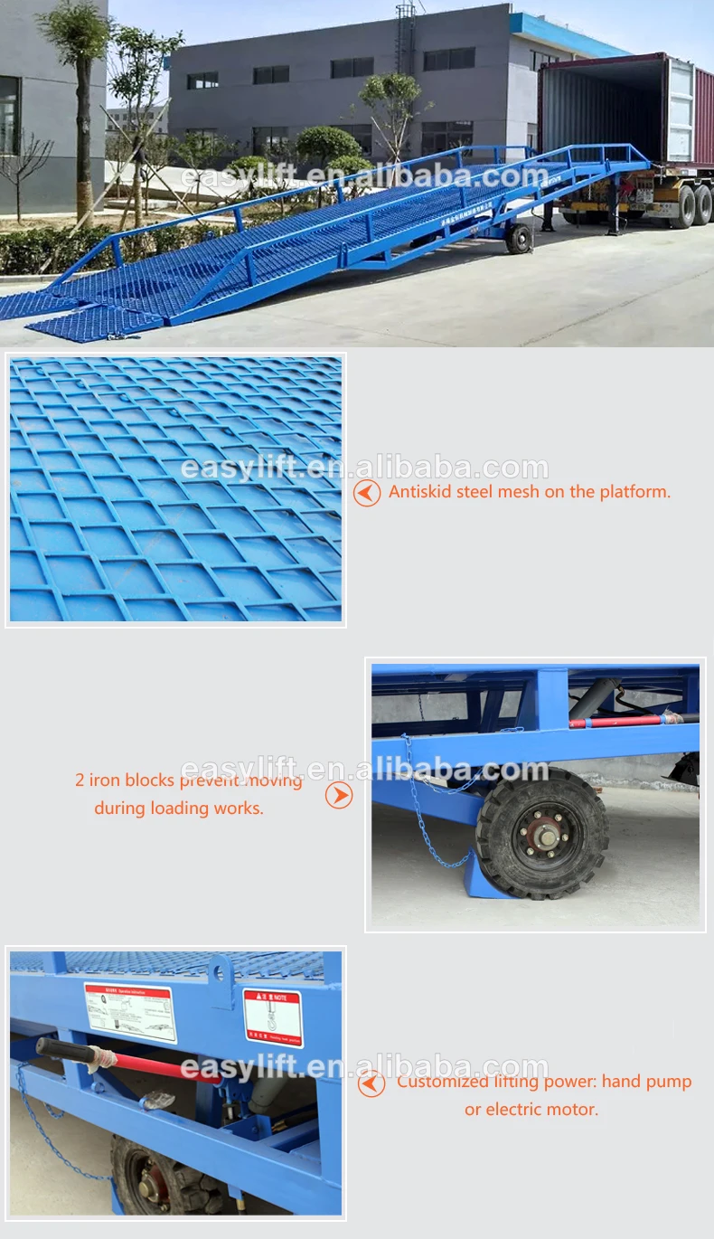 Hydraulic Container Loading Dock Ramp For Forklift Mobile Yard Ramp ...