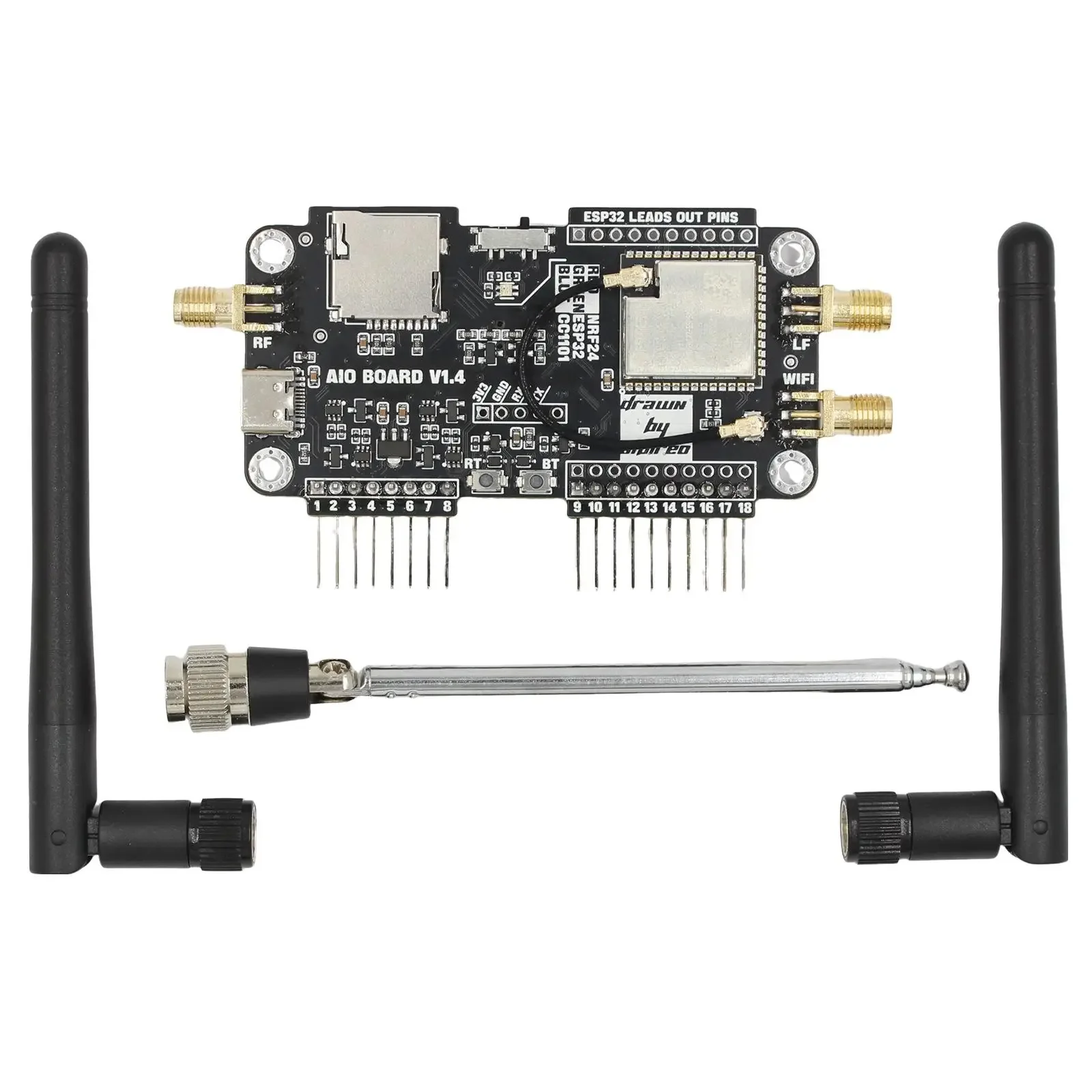 For Flipper Zero: 3 in 1 WiFi NRF24+ESP32 Multi Board