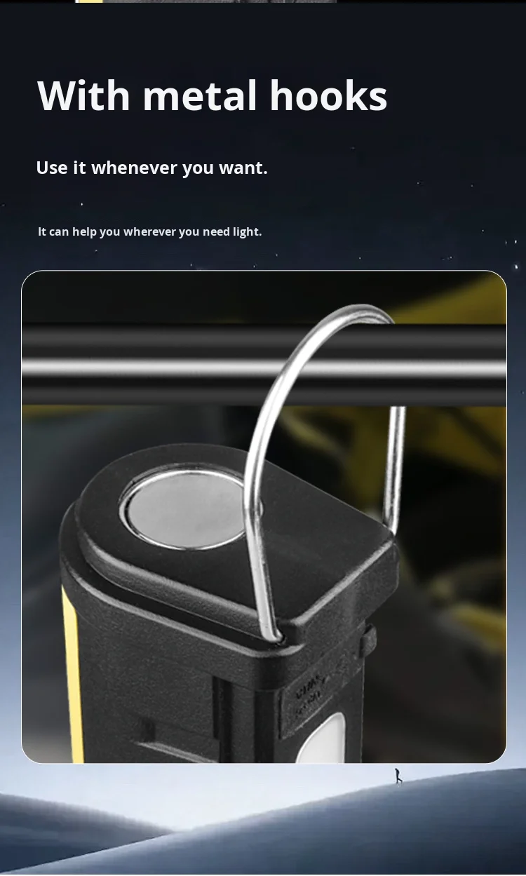 带旋转调节的发光二极管工作灯、COB泛光灯条、磁吸迷你充电手电筒