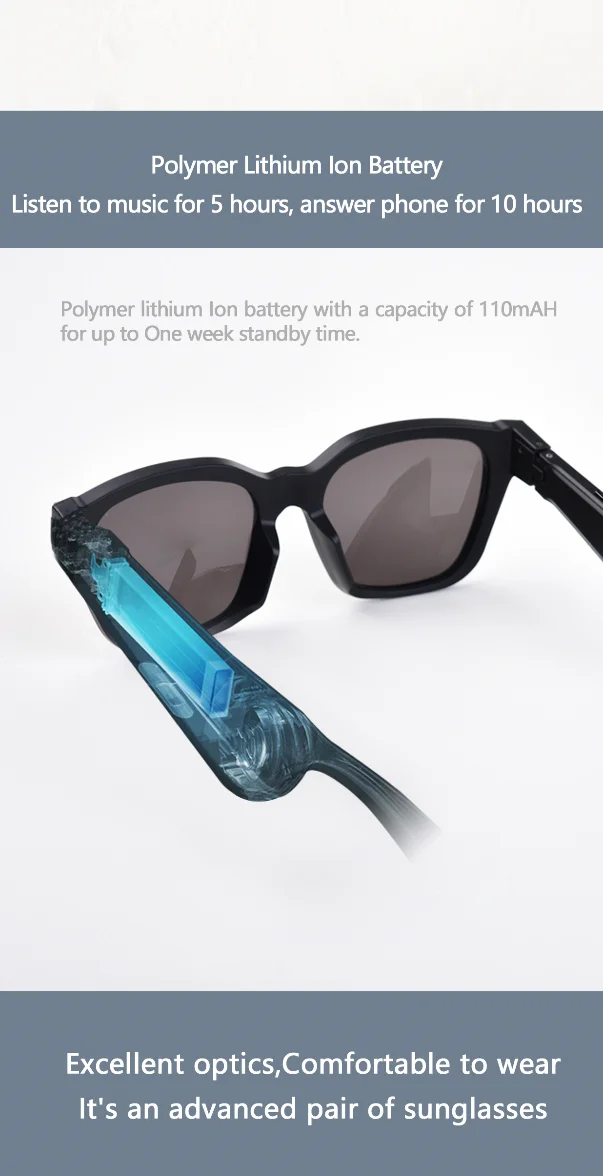 Fashion Rm511 Bone Conduction Bluetooth Speaker Glasses Audio And ...