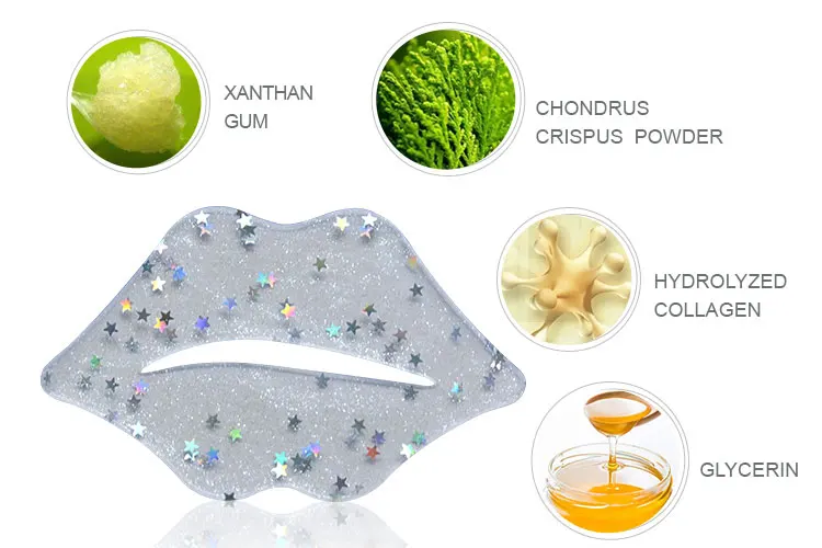 自有品牌有机保湿水晶水凝胶胶原蛋白闪光唇膜胶原蛋白水晶唇膜