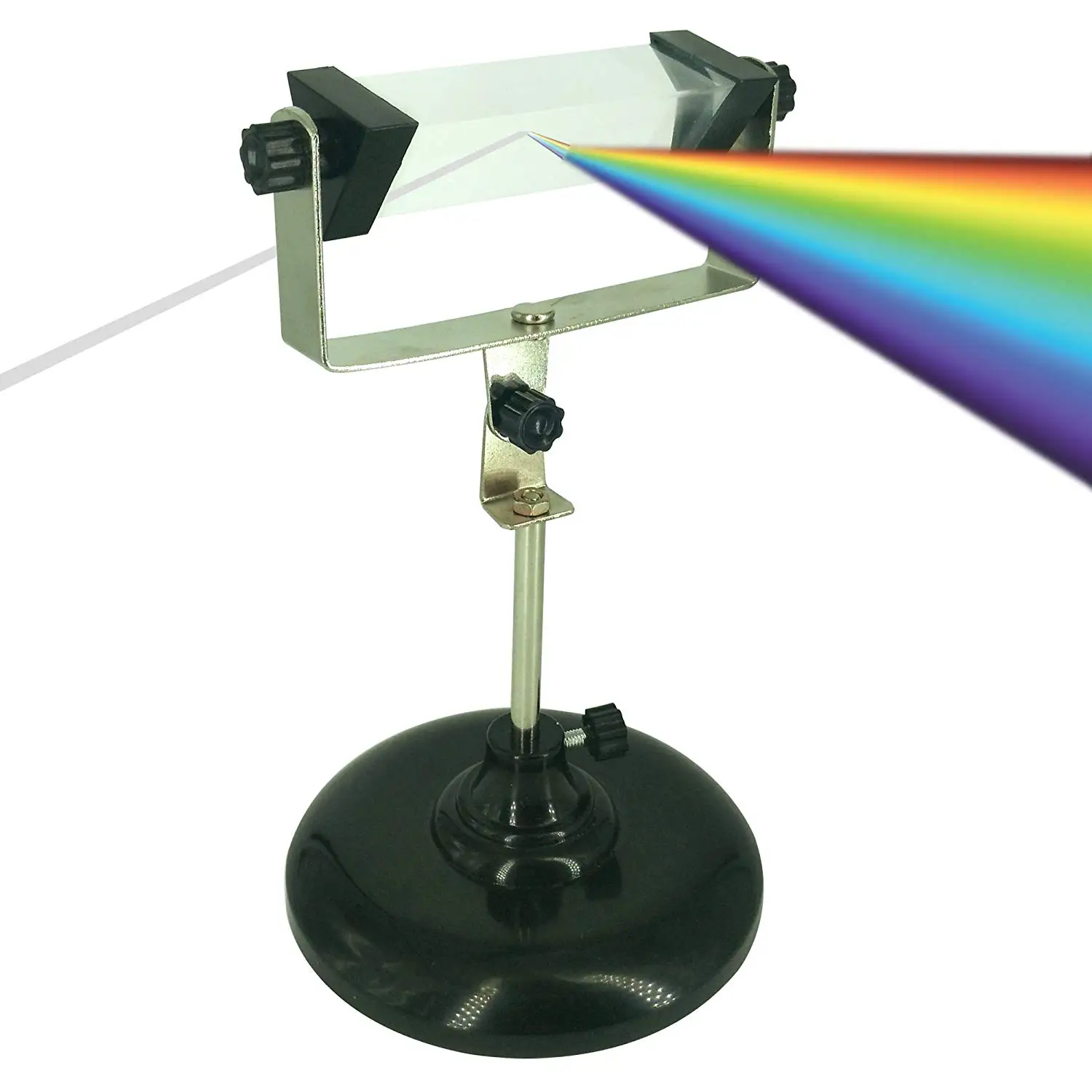 Optical Triangular Prism,Optical Glass Triangular Prism with Stand Physics Light Spectrum Teaching Tool 