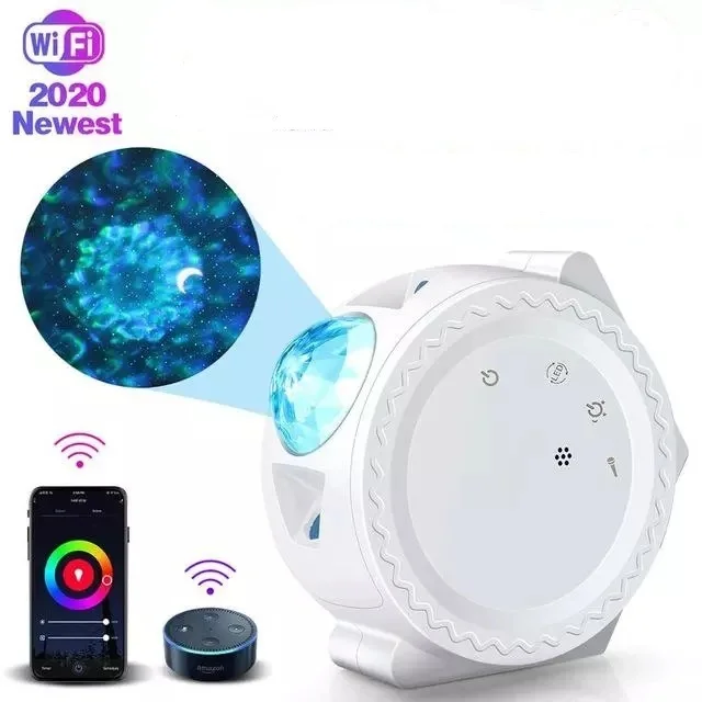 Newest Wifi APP Control LED starry skyGalaxy projector Smart life star moon ocean voice music LED night light for kid gift
