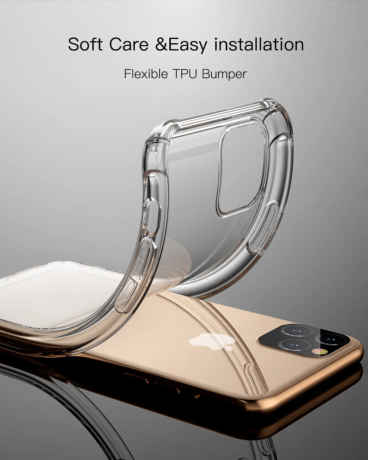 For Iphone 11 Clear Phone Case,Soft Tpu Transparent Four Corners