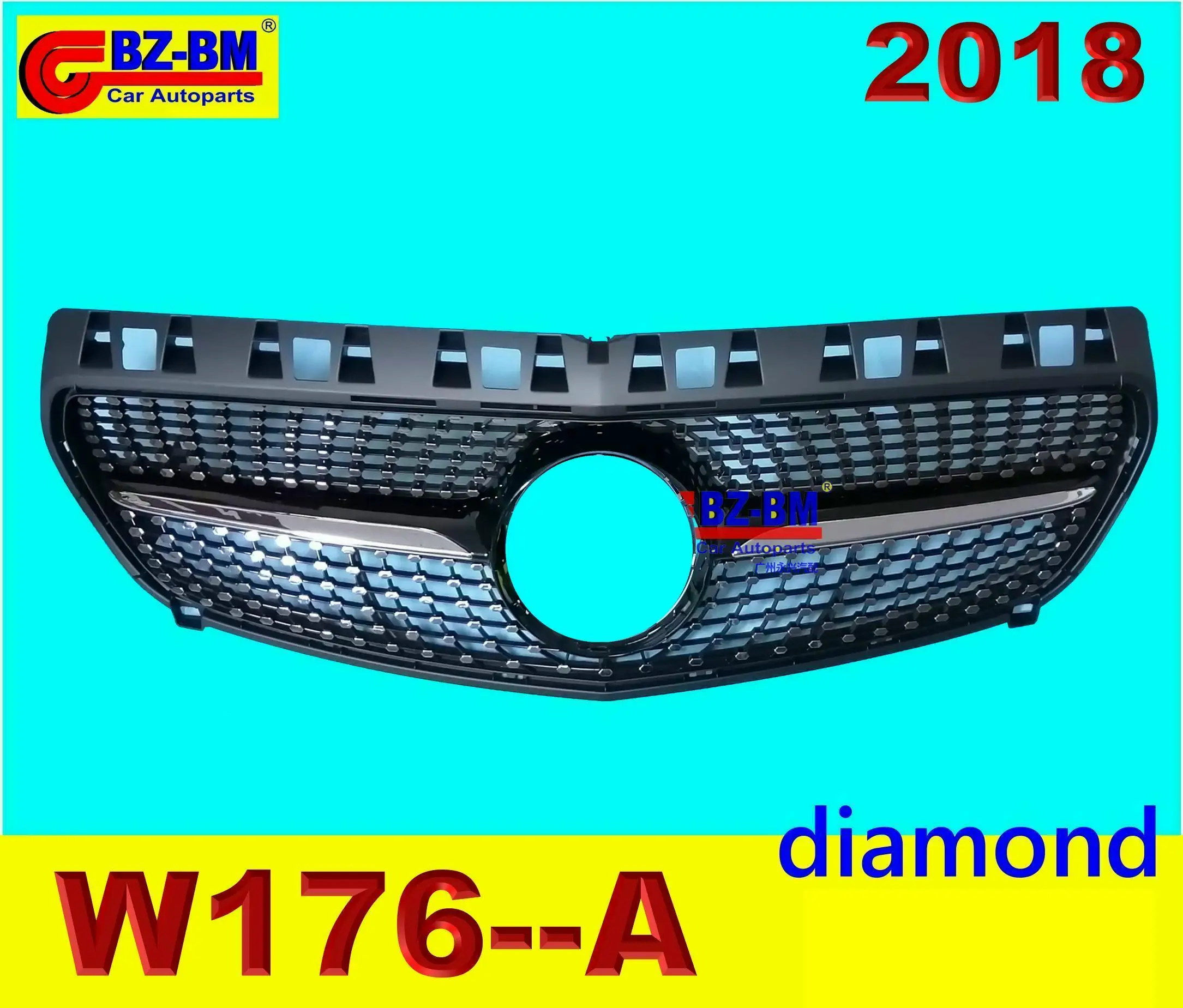 For Grilles Amg Gt Front Bumper Grille Diamond Style C180 C200 C260