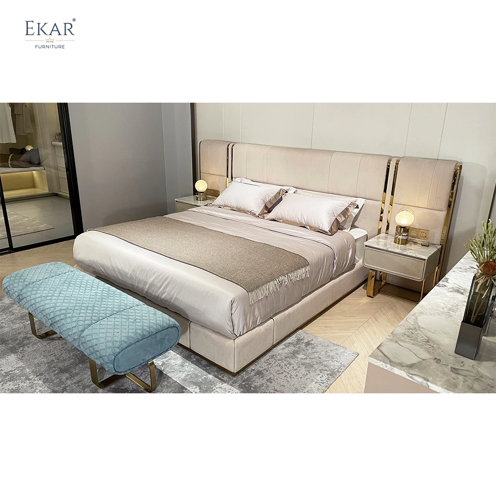 Designer Smart King Bed with Integrated Headboard Outlet - Modern Luxury Restyled manufacture