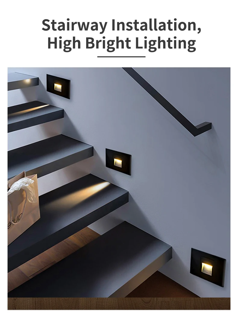 New 3W Indoor Outdoor Staircase LED Wall Lamp Waterproof Recessed LED Stair Wall Light