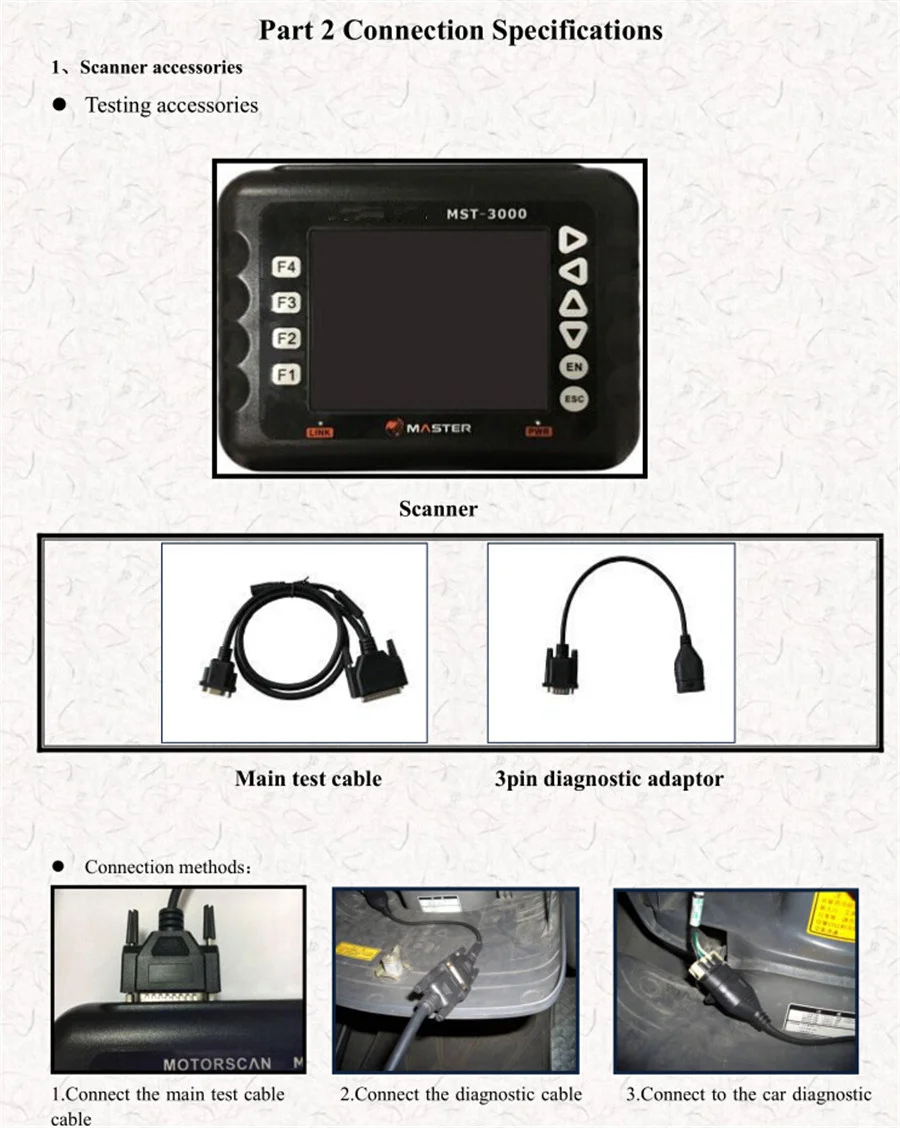 MST3000 Asian Version Motorcycle ECU Reset Scanner MASTER MST-3000 Motorbike Ecu Fault Code Reader Motor Bicycle Diagnostic Tool