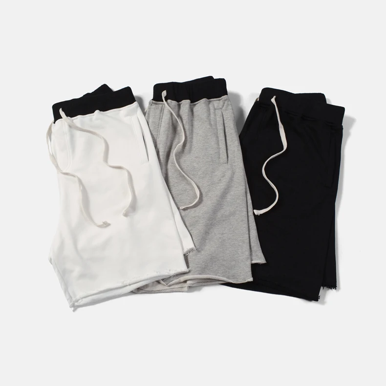 

Wholesale French Terry Mens Blank Jogger Sweat Shorts In Black