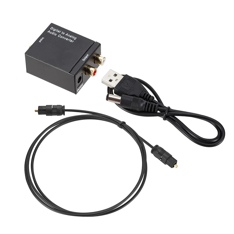 Señal Coaxial Toslink de fibra óptica a RCA R/L, decodificador de