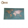 Global copper world map with lighting for wall decor