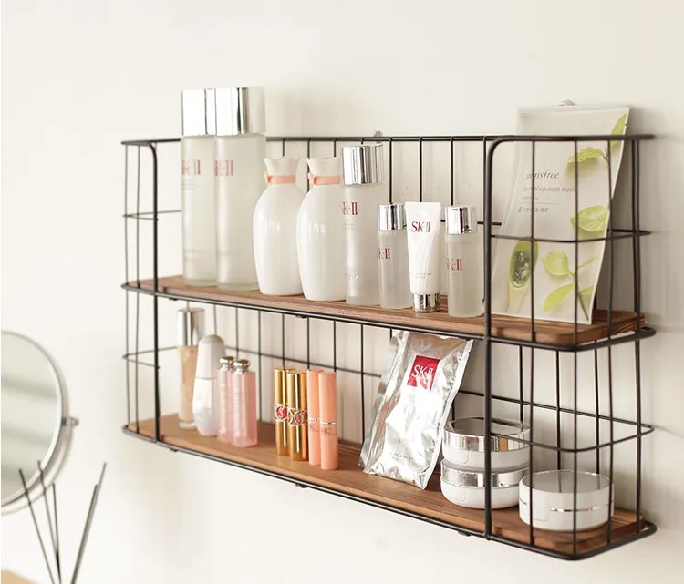 Gold Simple Wrought Iron Ledge Metal Rack Wrought Iron Rack