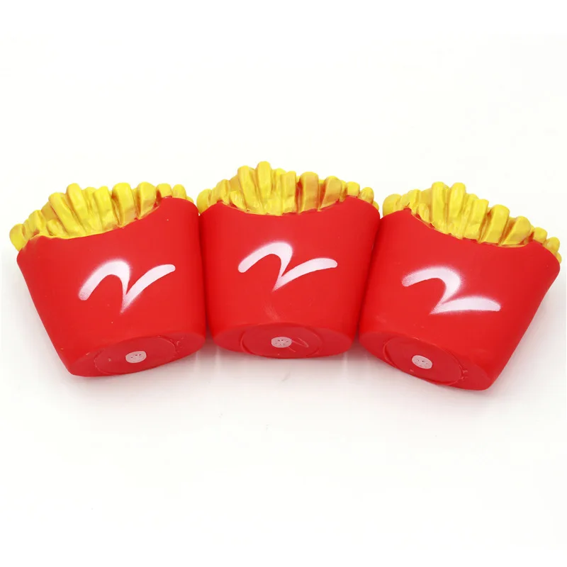 Manufacturer wholesale squeaky chew hamburger barbecue french fries chicken dog food vinyl toys