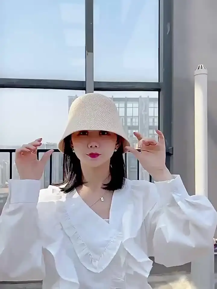 2024 Summer Collection Simple Design Women's Linen Knitted Bucket