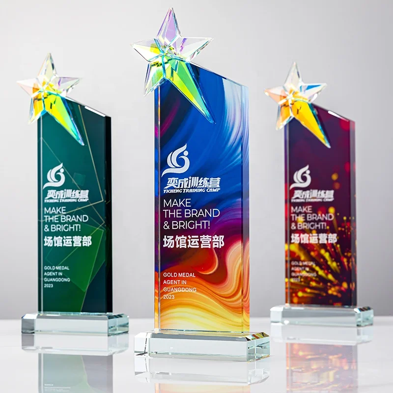 New Color Star Trophy Personal Letter Company Logo offered Crystal Music Trophy for Outstanding Employee Award details