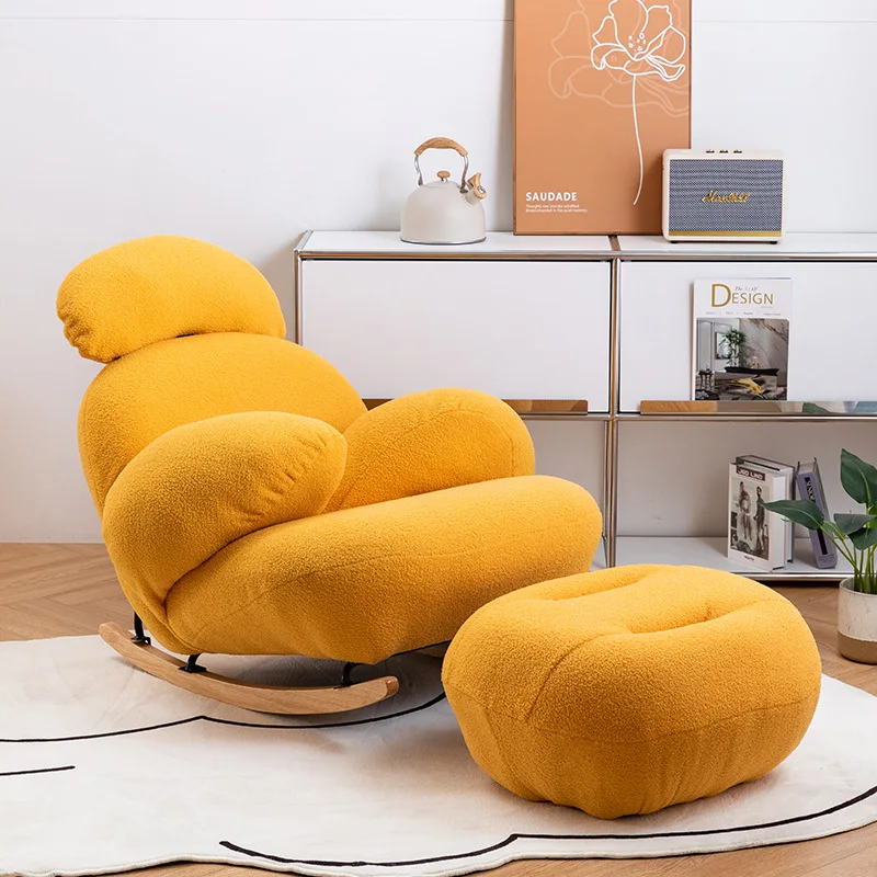 Big White Rocking Chair Net Red Living Room Cream Wind Adult Recliner